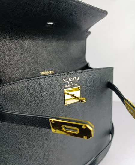 1.1 hermes kelly handbags mate black in original leather 4.jpg