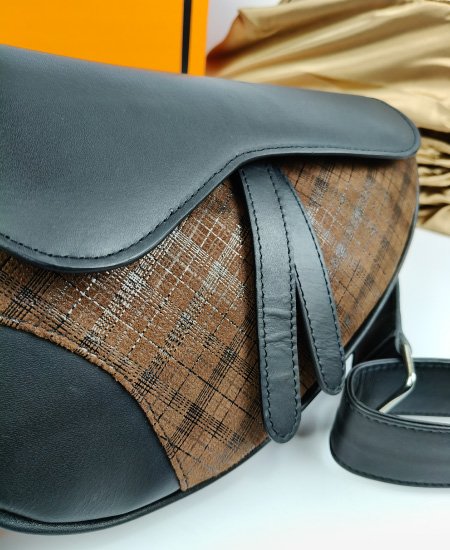 1.3 dior saddle brown leather handbag 3.jpg