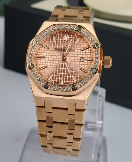 audemars piguet royal oak 15450st rose gold with diamond bezel 2.jpg