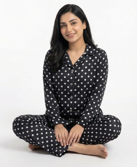 black polka dots night suit zara womens 1 1.jpg