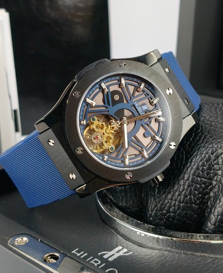 hublot watch black fusion skeleton blue strap 5.jpg