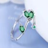jungle tree 925 sterling silver green leaf rings 3.jpg