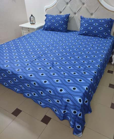 jungle tree bed sheets cotton satin blue.jpg