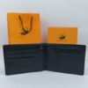 jungle tree black leather wallet dollar size 3.jpg