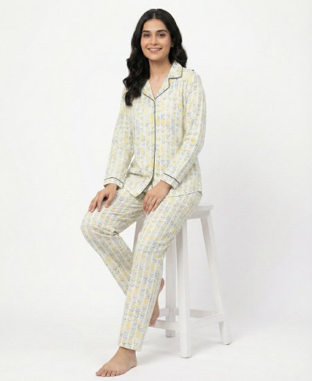 jungle tree blue leaves pjs womens 2.jpg