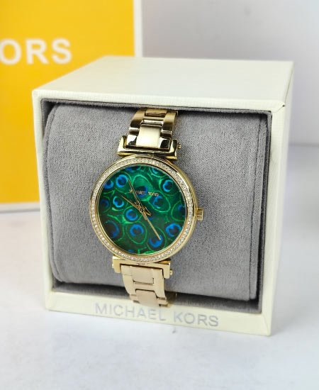 michael kors peacock motif dial watch mk3946 3.jpg
