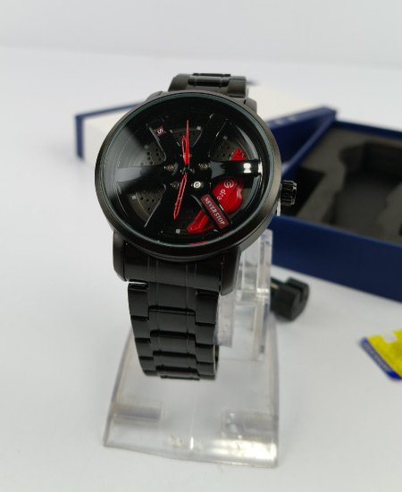 never stop black red wheel mens watch 1.jpg