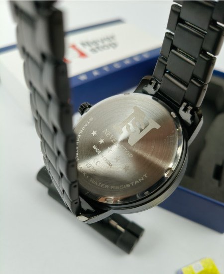 never stop black red wheel mens watch 3.jpg