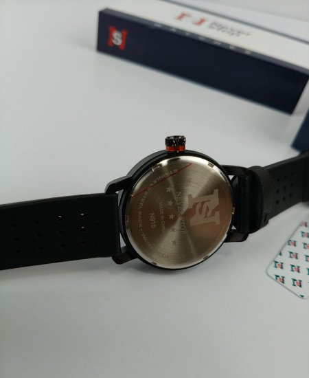 never stop hidden black leather strap mens watch 2.jpg