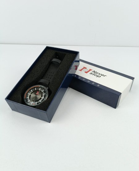 never stop hidden black leather strap mens watch 3.jpg