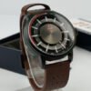 never stop hidden brown leather strap mens watch 1.jpg