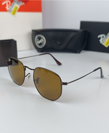 ray ban sunglasses hexagonal brown rb3548n 1.jpg