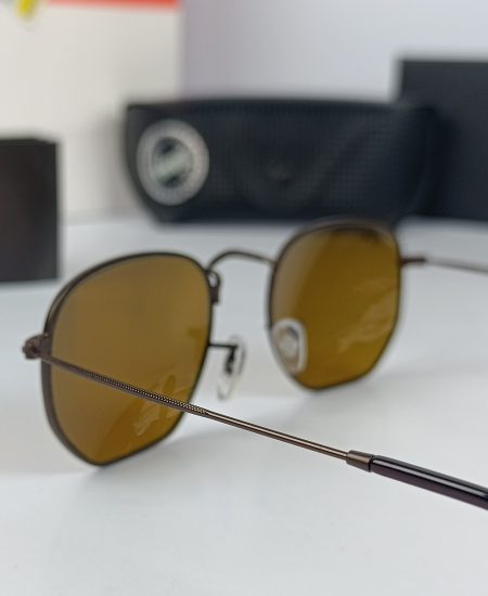 ray ban sunglasses hexagonal brown rb3548n 3.jpg