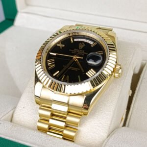 rolex day date watch yellow gold black dial roman 228238 1.jpg