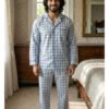 sky blue check zara mens night suit.jpg