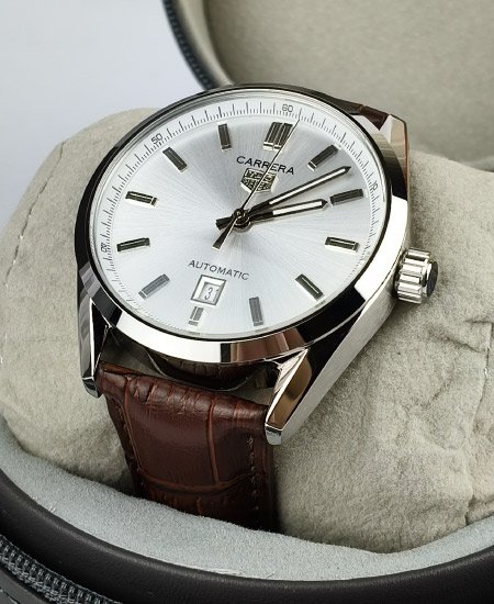 tag heuer carrera calibre 5 brown leather strap watch 1.jpg
