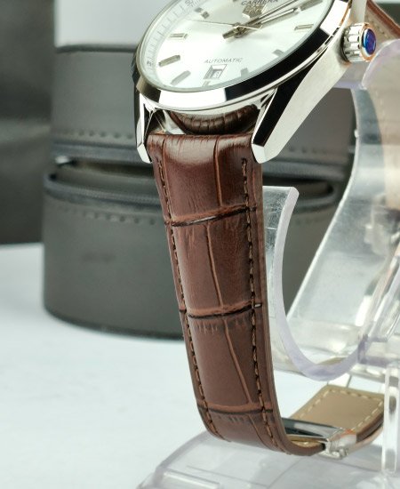 tag heuer carrera calibre 5 brown leather strap watch 4.jpg