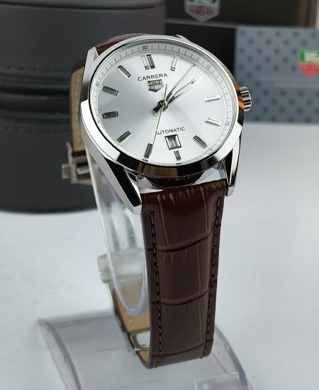 tag heuer carrera calibre 5 brown leather strap watch 5.jpg